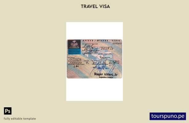 Plantilla de visa para Haití lista para imprimir